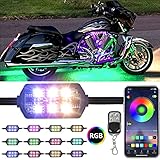 Dlylum 12pcs Motorcycle Underglow LED Light Kit Magic RGB Dream Color Chasing with APP&RF Wireless...