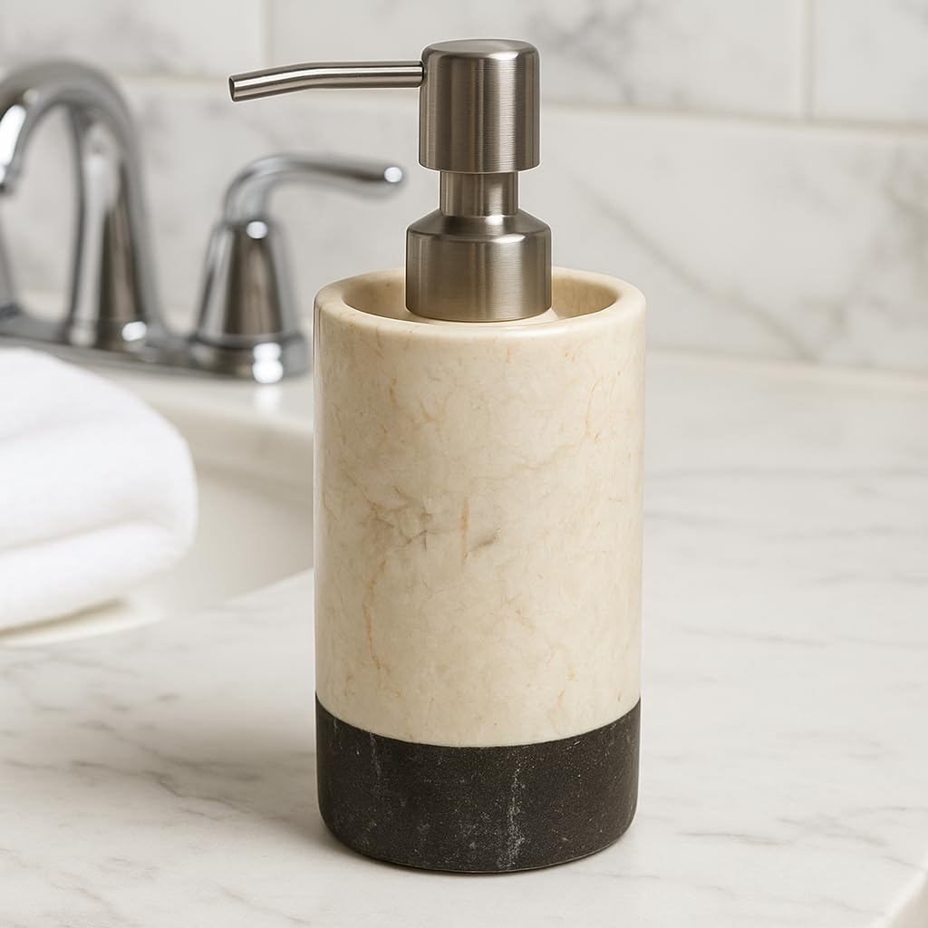 Creative Home Natural Champán mármol, dispensador de jabón líquido, loción Bandas