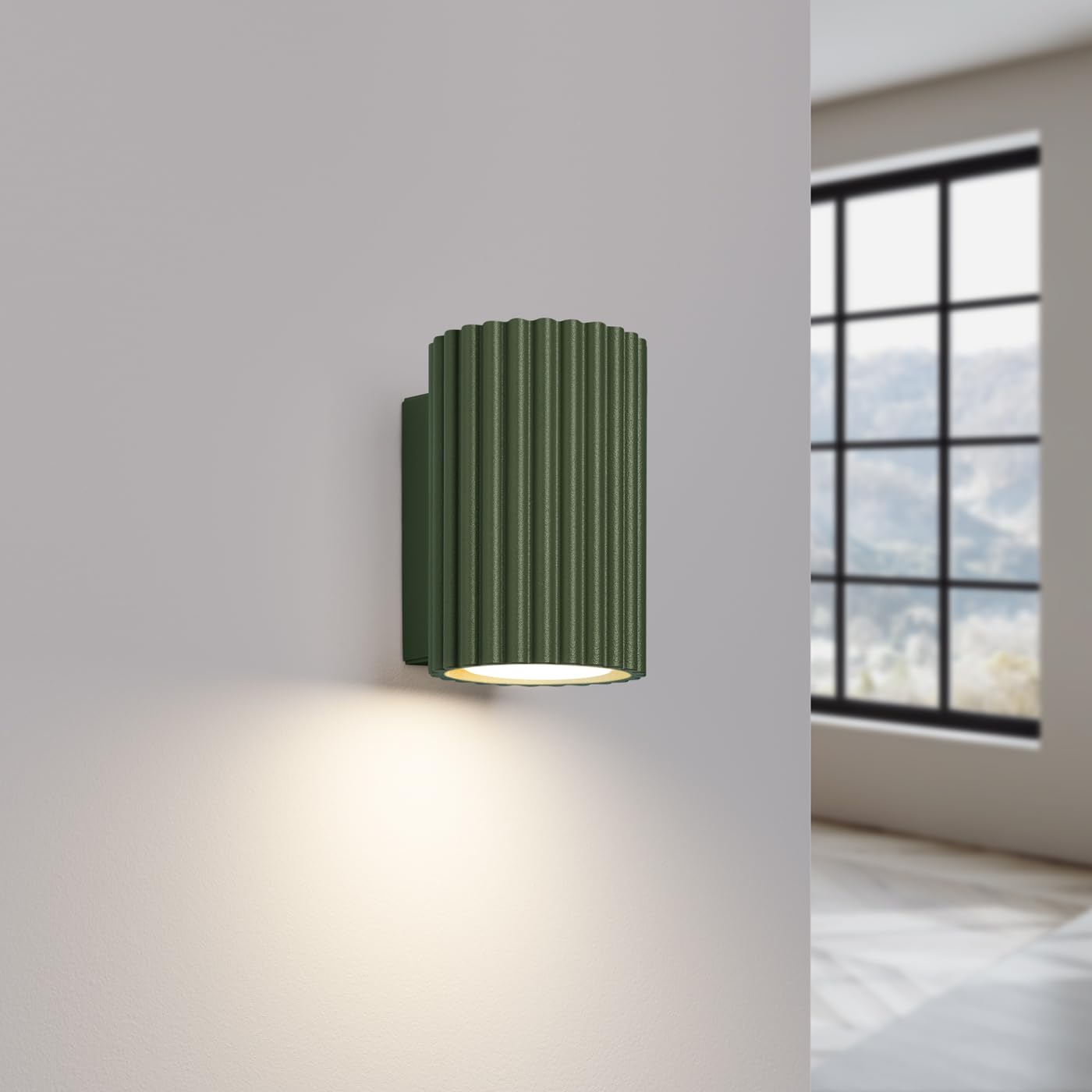 FOSKE Vela Wall Al | Applique da Parete per Interni, Verde, 10 cm