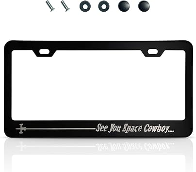 Anime License Plate Frame - 12.2x6.3 Aluminum License Plate Frame Funny with Sleek Matte Black Finish, Standard US/Canada Fit, Screws & Clips Included - Anime Car Accessories for Cars, Trucks & SUVs