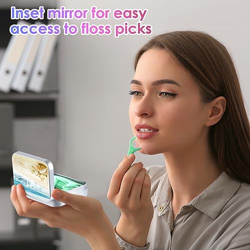 Image of Portable Dental Floss Case - Easy to Store Floss Picks, Perfect for Travel, Hotels, Dinners, Appointments, Landscape 3 Piece, 1 Foot (Pack of 1)