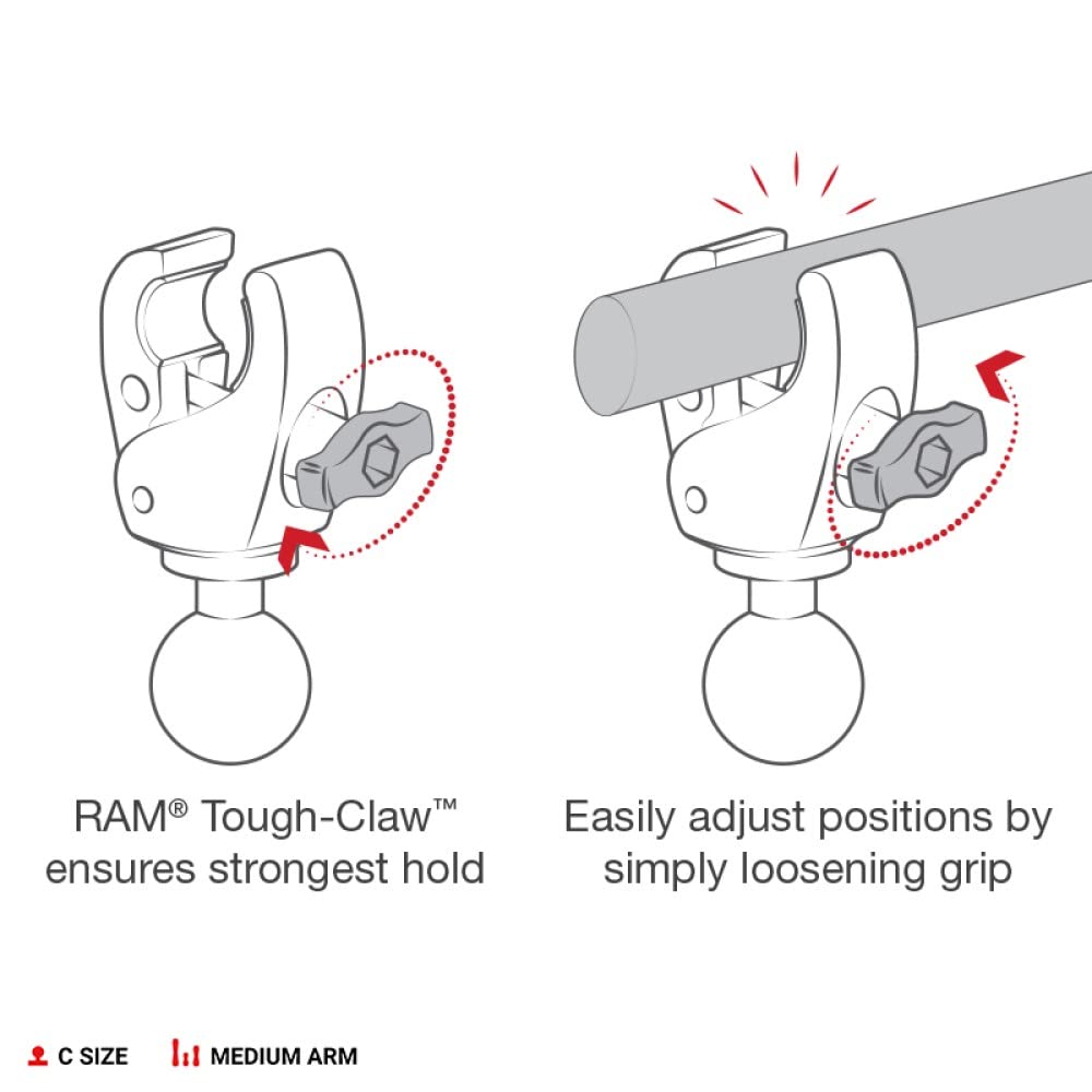 RAM Mounts UNPKD RAM Tough-Claw W/Round Base, RAP-400-202U (Base)