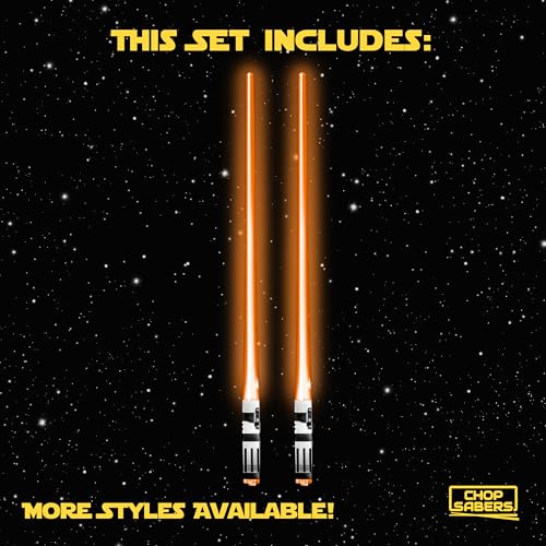 Image of Chop Sabers Light Up Lightsaber Chopsticks, 1 Pair, Orange