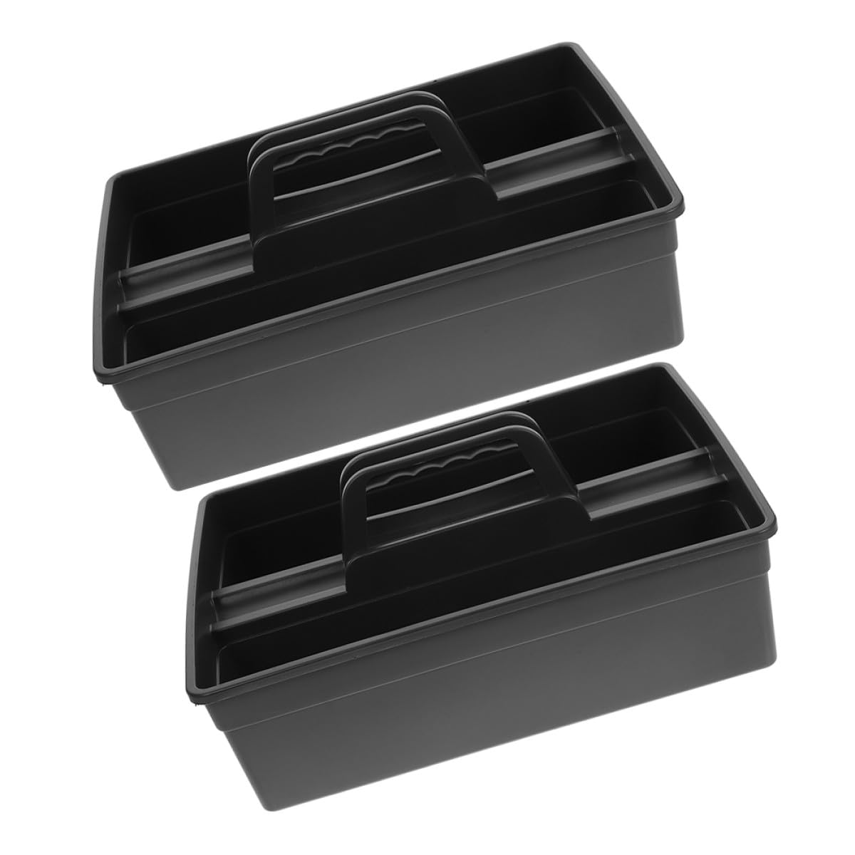 Panier en plastique lot de 2 avec poignées et compartiments multicouches