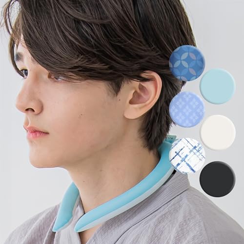 冷感ネックリング 爽快リング 【自然凍結 結露しない】 2024年長時間冷感 アイスネックリング 氷結ベルト 28度以下で自然凍結 ひんやり冷感 持続温度制御 繰り返し使用可能 暑さ対策 屋外作業 日本大手メーカー品 キッズ 高齢者 (ブルー, 男性用(L