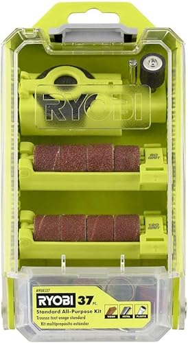 RYOBI Kit multiusos de 37 piezas para herramientas rotativas (para madera, metal y plástico)