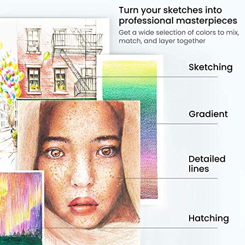 ARTEZA Malbuch für Erwachsene mit Bleistiften, Mandala-Malbuch für Erwachsene mit 72 Motiven und 72 weichen Buntstiften… – Bild 6