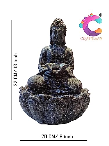 Image of Decorative Water Fountain for Home Decor, Office, Indoor & Outdoor, Garden, Puja Room, Vaastu, Reception, Spa, Gifting. (Black)