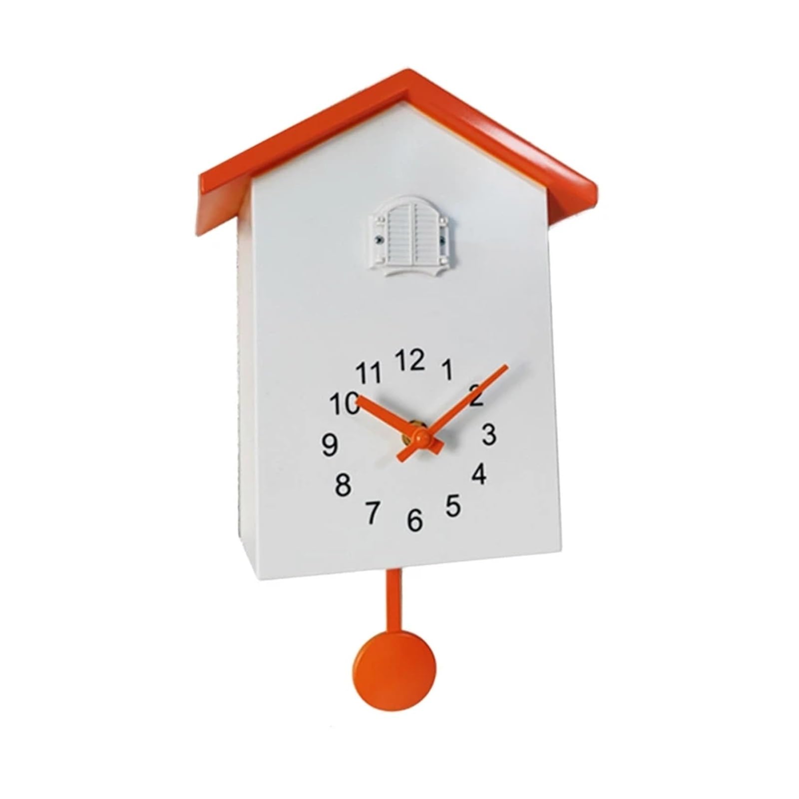 Gsclz Orange Cuckoo Wall Clock Telling For Time Hanging Timer Bird House Art Home Living Room Kitchen Office Decoration For Wall Art Home Office Decoration(Orange)