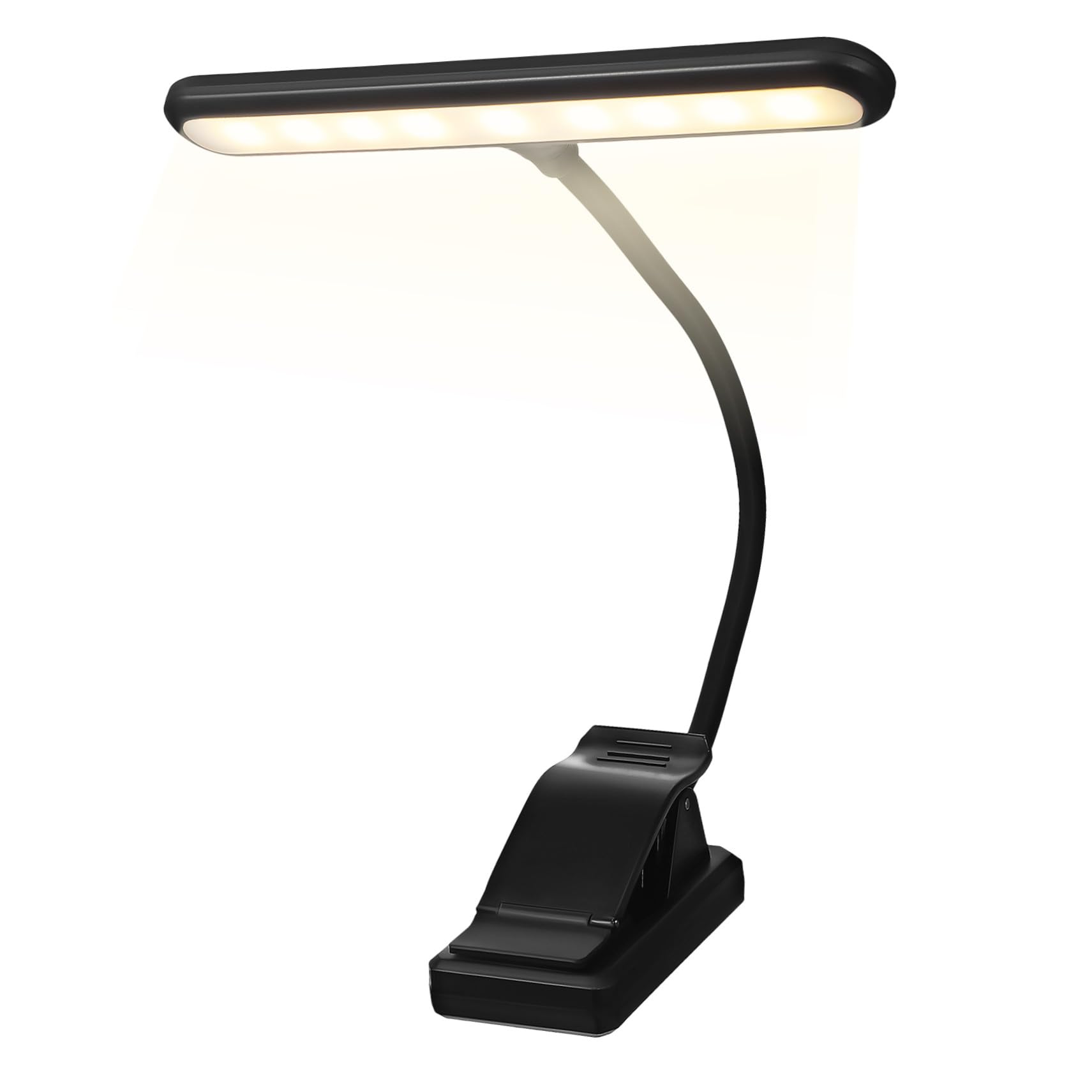 Beaupretty Lámpara LED Recargable Clip para Piano Vertical, Luz Musical Pantalla de Energía y Batería Larga Duración, Luz de Lectura Portátil para Libros y Partituras