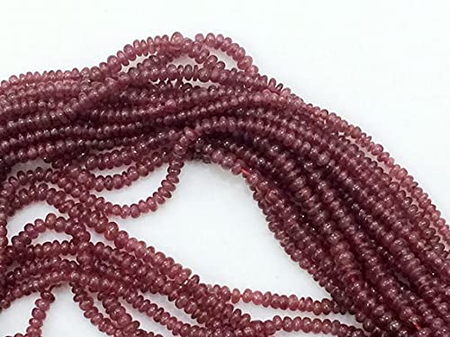 Collier rubis naturel véritable perles rondelles 2.5mm bijoux - 2