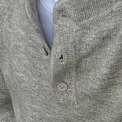 Mens Sweaters Casual Polo Pullover Casual Waffle Henley Sweater Slim Fit Pullover Casual Sweaters3