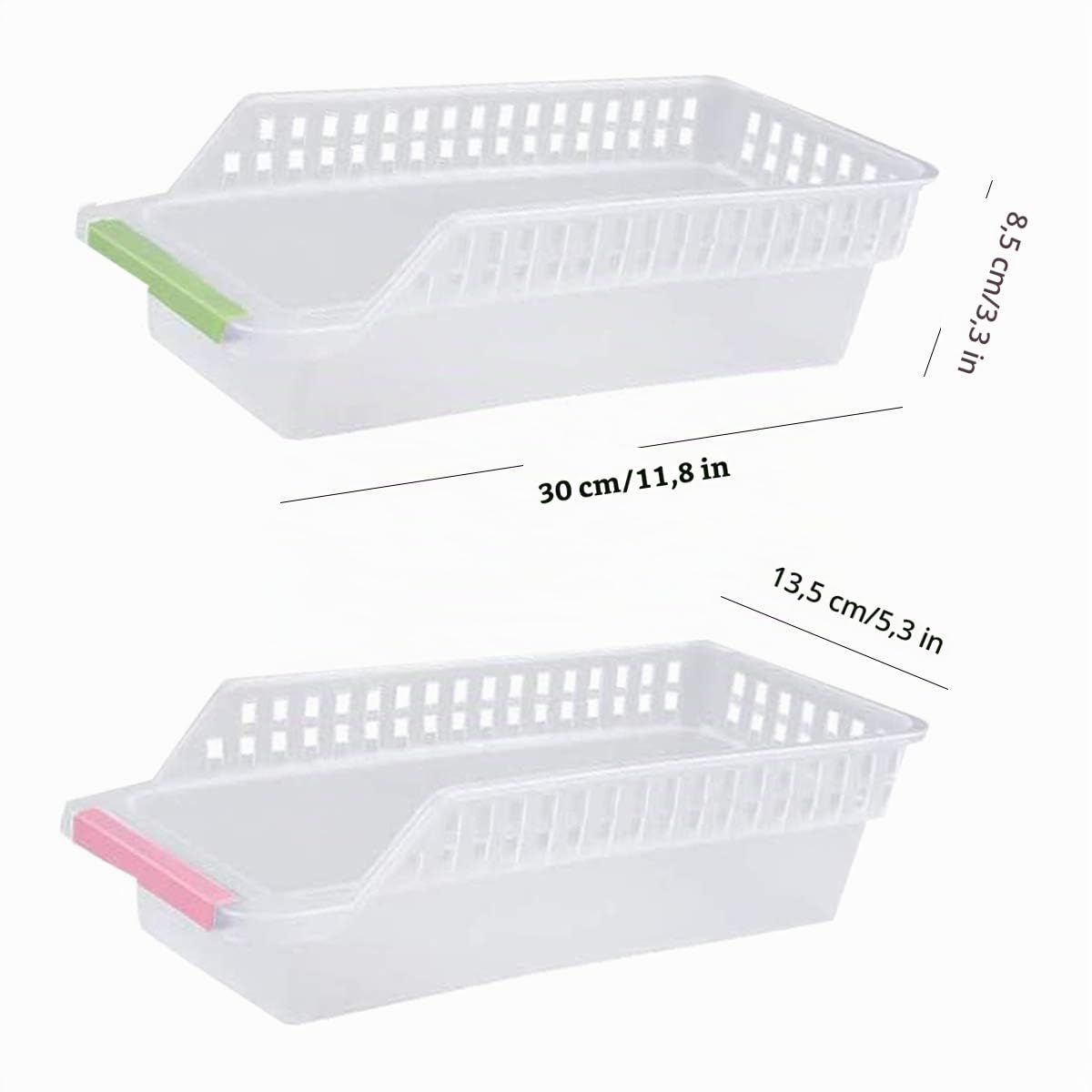 Organizer Frigorifero, 6 Pz PP Plastica Frigorifero Conservazione Cestini Impilabil Contenitori Frigo Cassetti Frigoriferi Vaschette Salvaspazio per Organizzazione Scaffali Cucina Dispensa