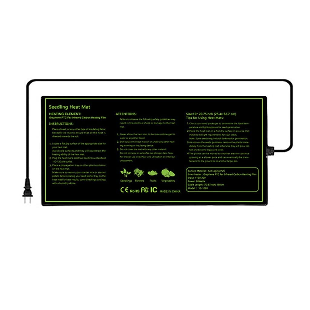 FAXIOAWA Tappetino Termico per piantine Durevole Tappetino di partenza Impermeabile per la germinazione delle Piante da Interno per sementi Che iniziano la Serra (Dimensioni : 20 * 20inch)