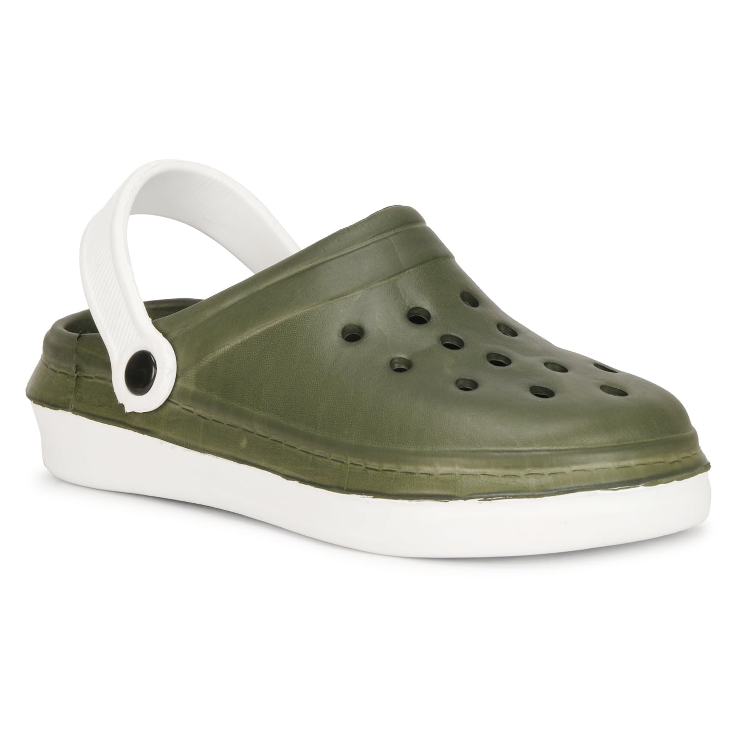 FLYNFIT Mens Clogs | Mens Classic Casual Clogs/Sandals with Adjustable Back Strap for Adult | Comfortable & Light Weight | Waterproof & Everyday Use Mules for Gents/Boys_FNF_102_Green_7 UK (B0CMPKHD5S) Amazon Price History, Amazon Price Tracker