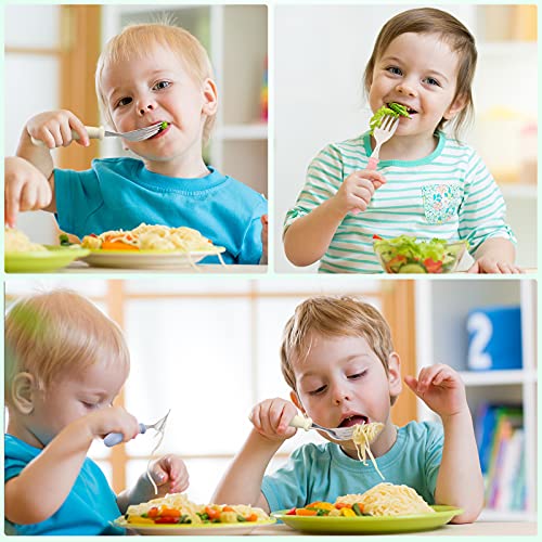 Image of Patelai 9 Pcs Toddler Utensils Fork Spoon with Case,White, Rose Red, Blue | Stainless Steel Kids Silverware Set, BPA Free, Children Silverware, for School Lunchbox Daycare, Dishwasher Safe Cutlery