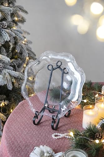 Set de 8 platos cargadores plásticos transparentes de 13 pulgadas miniatura 4