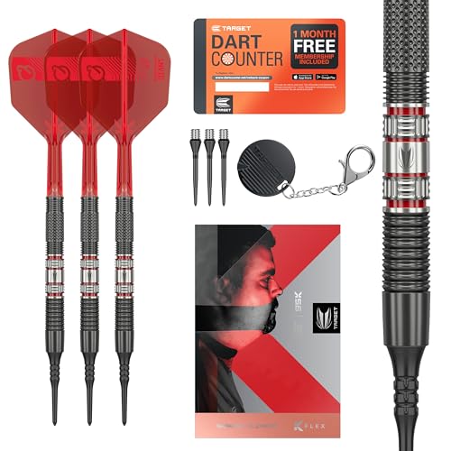 Target Darts Gabriel Clemens 95K 95% Tungsten Softdarts-Set, 19G | German Giant Player-Edition Dart-Set mit Pixel-Spitzen, K-Flex Flights, Elektronisches Softdarts-Set