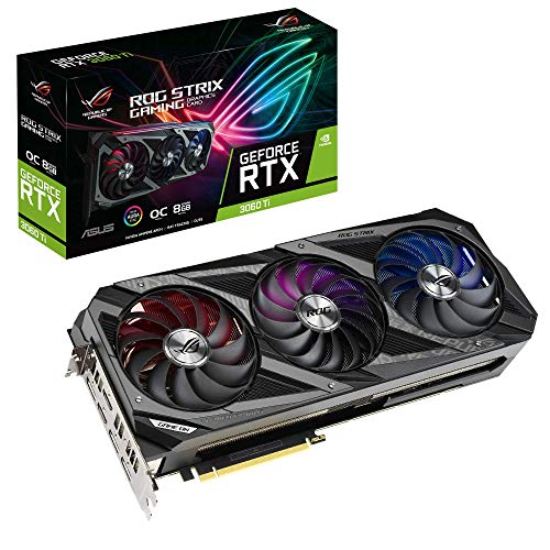 ASUS ROG Strix GeForce RTX 3060 TI OC Edition - Scheda video (Nvidia Ampere, DLSS, PCIe 4.0, memoria DDR6 da 8 GB, 2 HDMI 2.1, 3 DisplayPort 1.4a, ROG-STRIX-RTX3060TI-O8G-GAMING), taglia unica