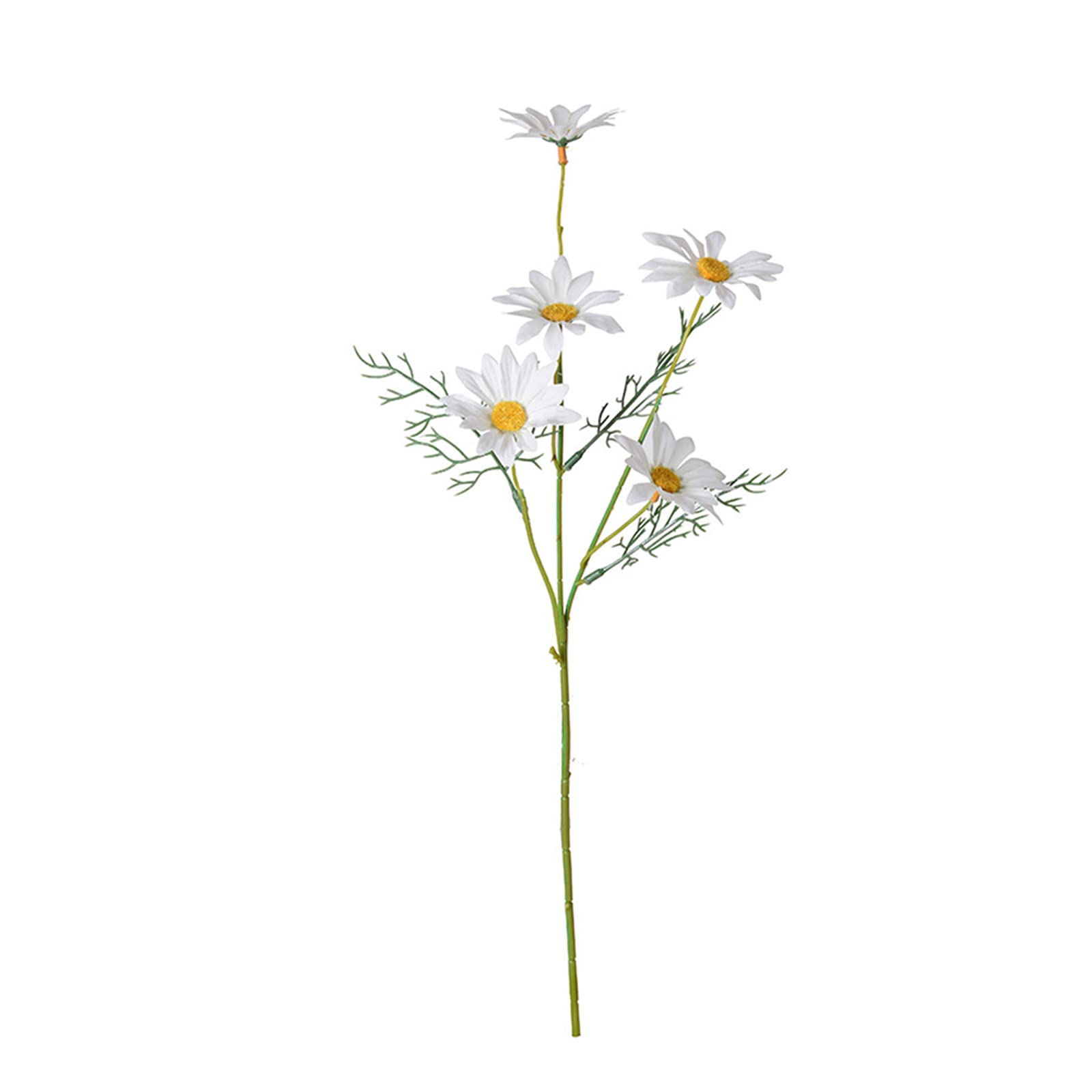 Ikosora Artificial Flower, 10Pcs Artificial Flower Fake Daisy Decoration, Artificial Silk Daisies with Stems Decoration Vase, Faux Daisies Window Wedding Indoor Outside Decoration (White)