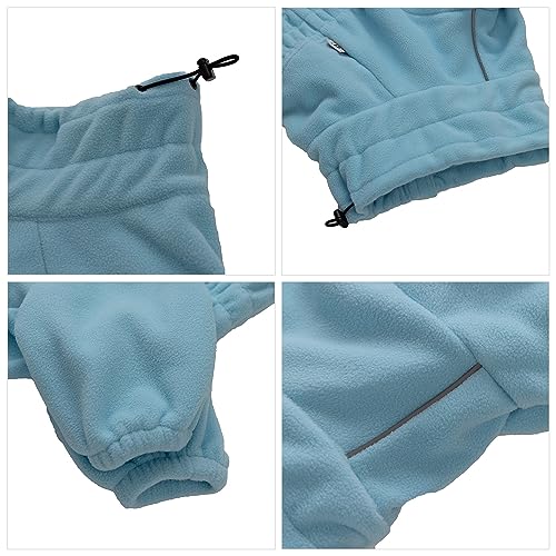 Warm Windproof Coat for Small Medium Large Dogs 4 Legged Fleece Winter Jacket With Zippered Closure, Outdoor Turquoise L - Image 3