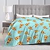 Cute Pizza Slice Throw Blanket Super Soft Warm Bed Blankets for Couch Bedroom Sofa Office Car, All Season Cozy Flannel Plush Blanket Gifts for Girls Boys Teens Adults 60"x50" #4