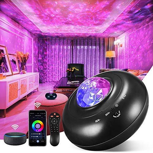 Galaxy Projector Lamp,Galaxy Projector for Bedroom,Galaxy Projector with Remote Control,LED Galaxy Projector Night Light,Star Nebula Projector Built-in Music Speaker,Voice Control Galaxy Projector