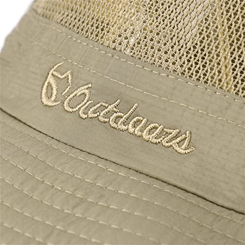Durio Sonnenhut Damen und Herren - Outdoor Sommer Wanderhut UPF 50+ UV-Schutz Bucket Cap mit Kinnriemen Fischerhut Safarihut Faltbar Mesh Breite Krempe Campinghut