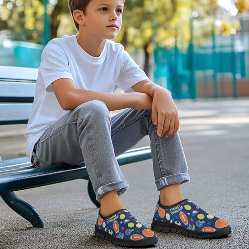 Kids Tennis Shoes for Boys Breathable Mesh Walking Shoes Lightweight Slip on Tennis Shoes School Athletic Shoe4