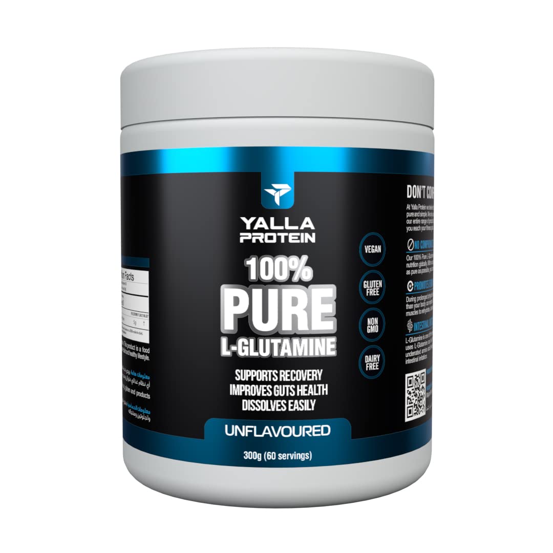 Yallah Protein, 100% Pure L-Glutamine Unflavoured, 60 servings, 300 grams