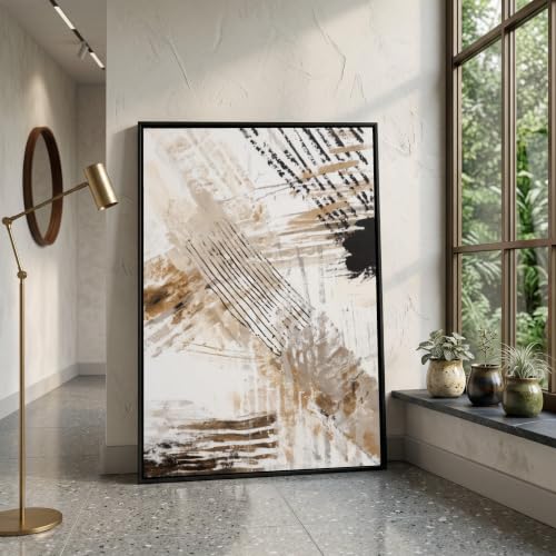 Tableau abstrait contemporain prêt à accrocher pour mur vide