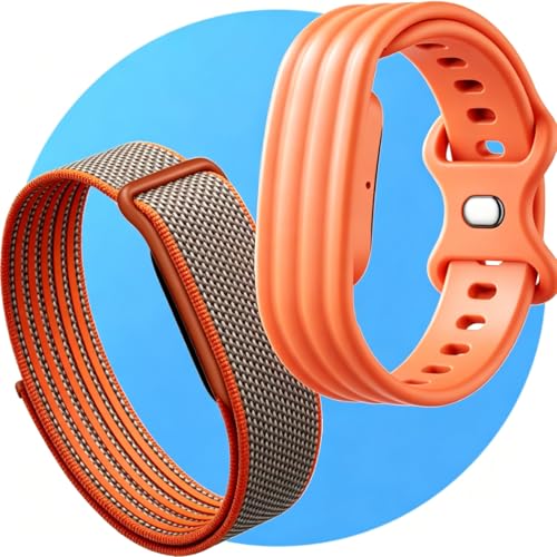 Merrwon Armband Kompatibel mit Google Fitbit Air Armbänder Nylon Band Strap Compatible with Google Fitbit Air Accessories (Orange)