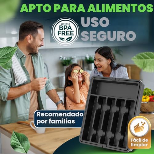 Miniatura 7 de Loco Bird Bandeja Para Cubiertos Para Cajones Extensible Hasta 50 Cm Bandeja Para Cubiertos De Plástico Ajustable Organizador De Cubiertos De Cocina Organizador De Cubiertos Para Cocina