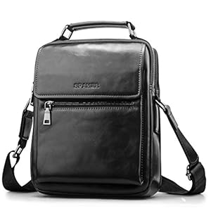SPAHER Men Leather Handbags Shoulder Bags Messenger Business Bag Crossbody Satchel Sling Waterproof Travel Bag Daily Man…