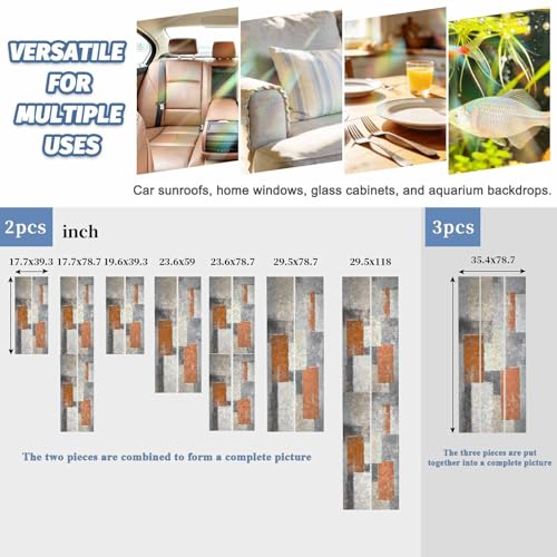 Película decorativa para ventana efecto arcoíris 19.6" x 39.3" 2 piezas miniatura 5