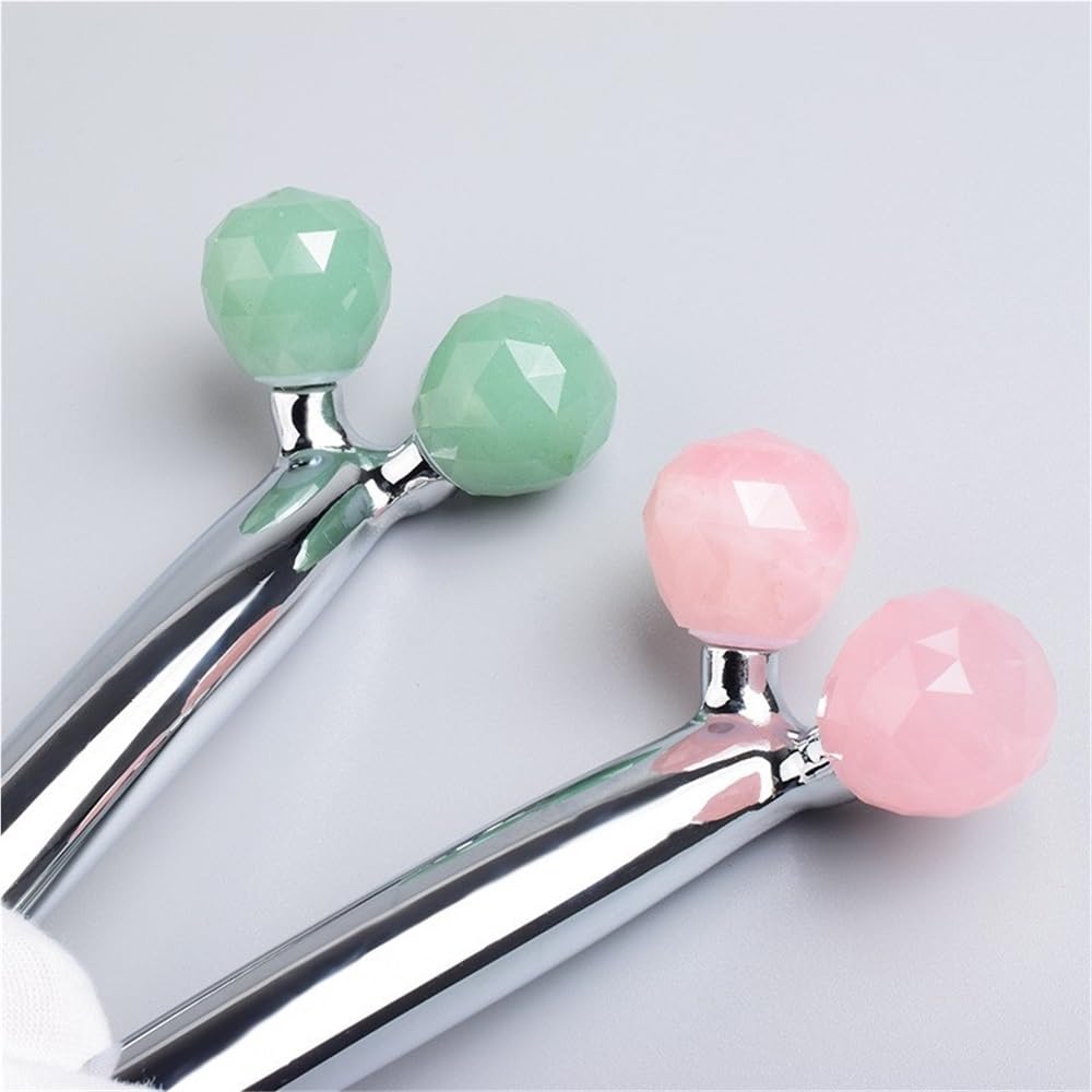 Masażer do twarzy Lifting twarzy 3D Roller Masażer Narzędzie do masażu cienkiego ciała Masażery w kształcie litery Y Masażer do skóry szyi Obrót o 360 stopni(Green)