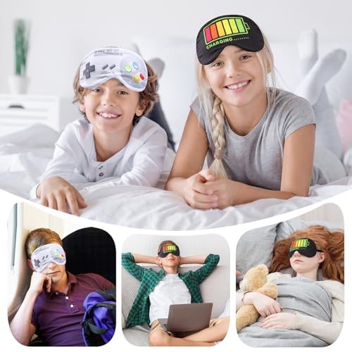 TeTupGa 2 Pcs Sleeping Eye Mask, Guys Blackout Sleeping Mask for Kids Adult Children's Travel Eye Mask Eye Cover Blindfold for Game - Image 4