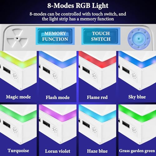 Image of RGB Cooling Fan for PS5 Pro (Disc & Digital) Dust Cover- 7 RGB Light Modes, Ultra-Quiet Adjustable 3 Speed, Dual USB Ports