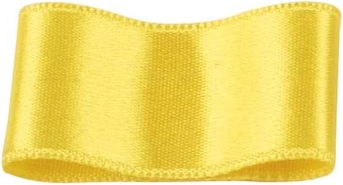 RibbonBon シルクダブルサテンリボン #075 イエロー 9mm幅 巻(30m) 9サイズ50色展開