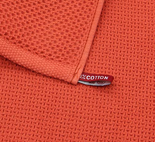 Mia'sdream Natural Cotton Waffle Weave Kitchen Tidy Dish Cloths Drying Rags Cleaning Cloth, Soft And Absorbent Kitchen Hand Towel Washcloths, 12Inchx12Inch 6 Pack(Brick Red) #TOP5