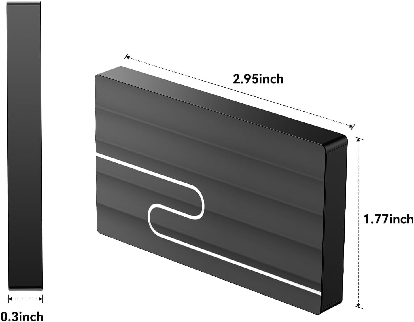 Gorilla Carts 2To Disque Dur Externe, Ultra-Mince 2, 5", Stockage pour PC, Mac PC, TV, Ordinateur Portable, Bureau, Windows (Noir) T1
