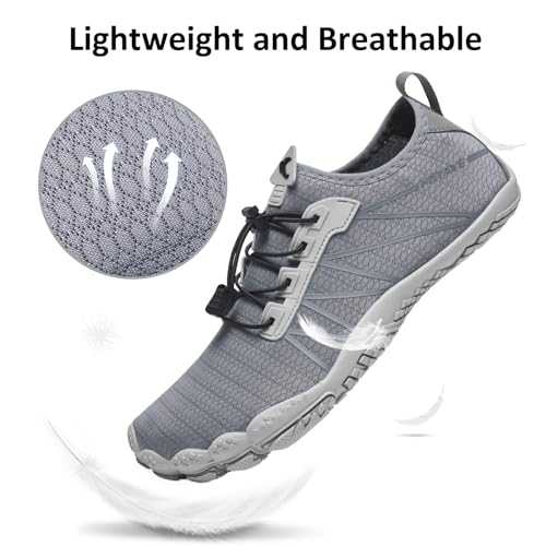 Image of HIITAVE Men Barefoot Water Shoes Beach Aqua Socks Quick Dry for Outdoor Sport Hiking Swiming Surfing