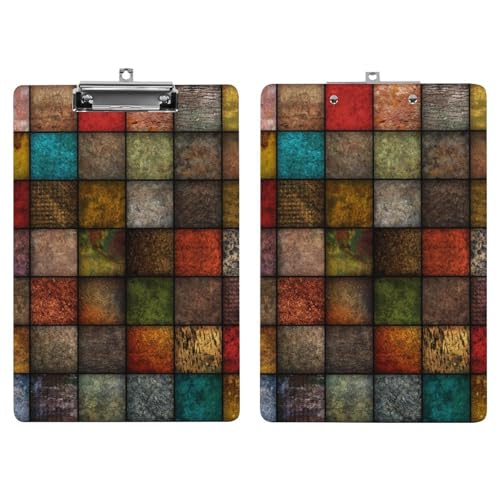 Porte bloc A4 pierre carrée de couleur avec planchettes à pince - 7
