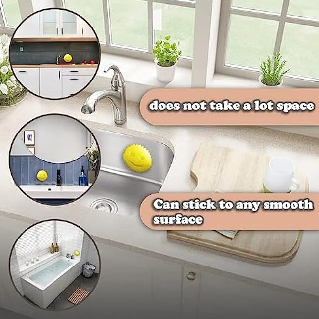 Sponge Holder Sink with Suction Cup Sponge for Kitchen Bathroom Sink Draining Smiling Face Holding Sponge Rack