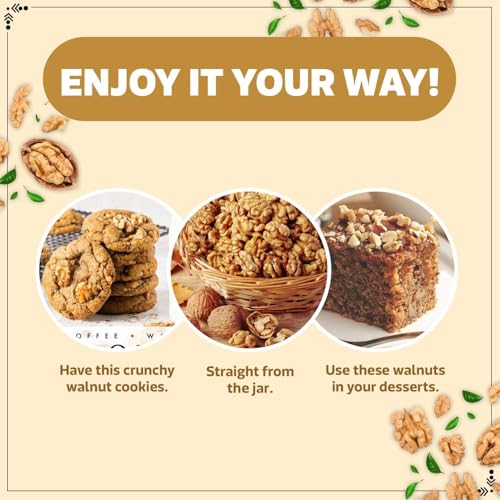 Image of WONDERLAND FOODS (DEVICE) Dry Fruits| Extra Light California Walnut Kernels (Akhrot Giri)| 1Kg (200G X 5) Box