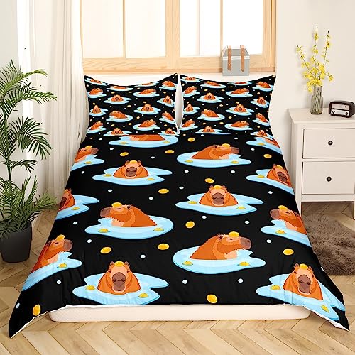Cute Capybara Duvet Cover Kawaii Animal Comforter Cover Single - Image 2
