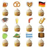 JULBEAR Oktoberfest Cupcake Topper, 36 Stück Oktoberfest Tortendek Kuchendeko Cookie Deko für Party Dessert Kuchendeko