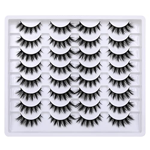 Jimire Faux Mink Lashes Natural Look Fluffy Wispy Cat Eye False Eyelashes For Makeup Lightweight Handmade Lashes Pack 16 Pairs #TOP2