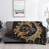 lqowaqz Sun Moon Bohemian Blanket,Sun Moon Throw Blanket,Sun Cozy Blanket,Moon Fleece Blanket,Sun Moon Adult Kid Blanket 60'X50'