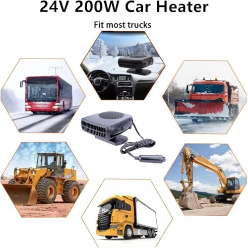 Kinowji 1234123 Car Heater,200W 12V Portable Fast Heating Auto Car Heater Defroster Windshield Defogger Automobile Windscreen Heater Plug In Cigarette Lighter 360 Degree Rotary thumb #6
